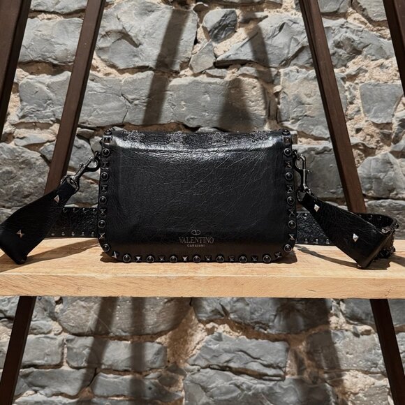 Valentino Black Star Crystal Rolling Rockstud Crossbody Bag - Picture 4 of 16